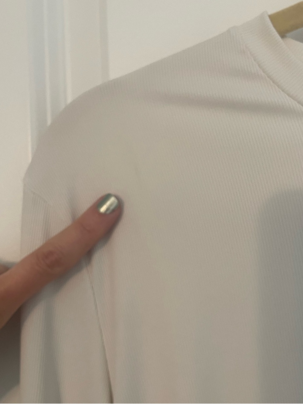 Zyia White Primo Ribbed Long Sleeve T sz M - Picture 5 of 5